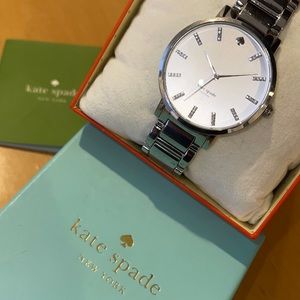 🎄🎅Kate Spade Watch Gramercy Grand with Crystals All Stainless Steel